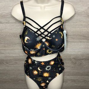 Dressfo 8 Astrological Sun Bikini Set High Waisted